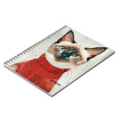 PERSONALIZE: Katze in einem roten Pullover | Notiz Notizblock (Linke Seite)