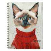 PERSONALIZE: Katze in einem roten Pullover | Notiz Notizblock (Vorderseite)