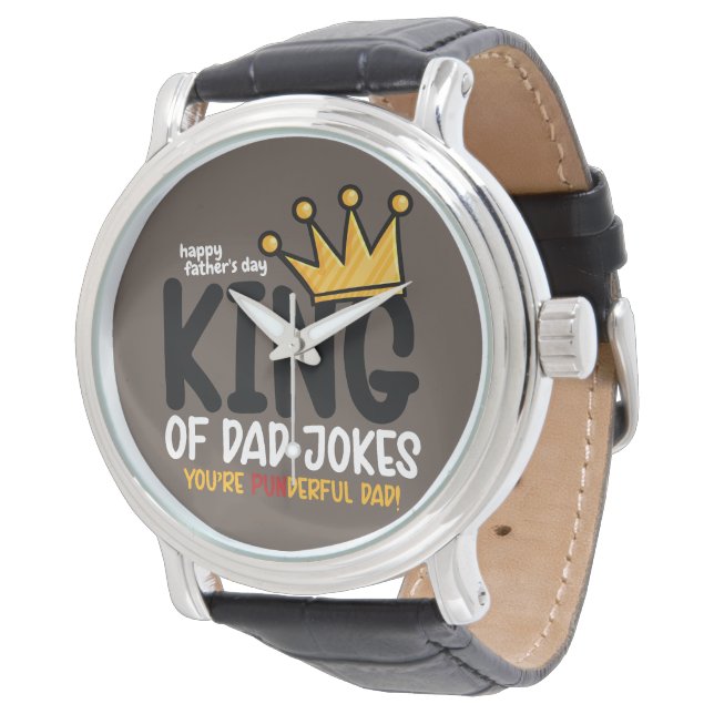Personalize King of Vater Jokes Armbanduhr (Schrägansicht)