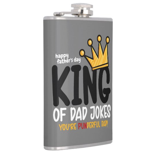 Personalize King of Vater Jokes Flachmann (Rechts)