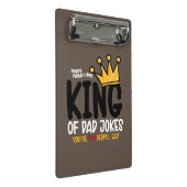 Personalize King of Vater Jokes Mini Klemmbrett (Schrägansicht)