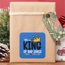 Personalize King of Vater Jokes Quadratischer Aufkleber