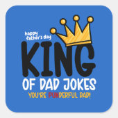 Personalize King of Vater Jokes Quadratischer Aufkleber (Vorderseite)
