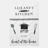 Personalize Kitchen Heart Zuhause White Geschirrtuch (Vertikal)