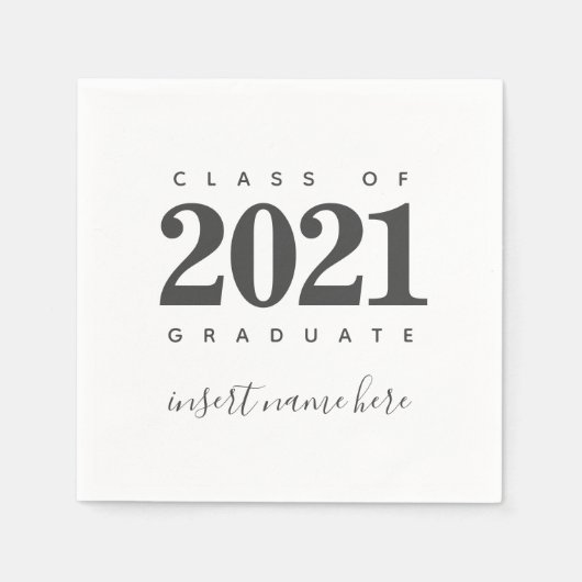 Personalize-Klasse 2021 Graduate Calligrafy Serviette (Vorderseite)