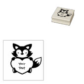 Personalize - Little Fox Holding Heart Gummistempel (Stempel)