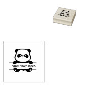 Personalize - Little Panda Bär mit Banner Gummistempel (Stempel)