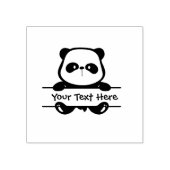 Personalize - Little Panda Bär mit Banner Gummistempel (Prägung)