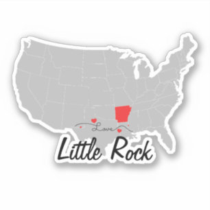 Personalize - Little Rock, Arkansas Map US Aufkleber