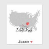 Personalize - Little Rock, Arkansas Map US Aufkleber (Blatt)