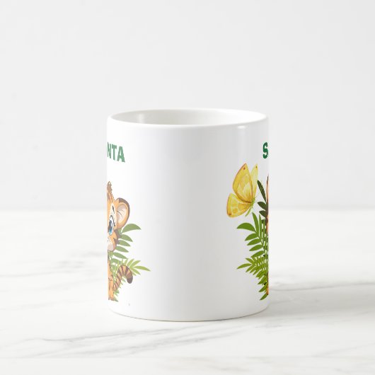  Personalize Little Tiger & Butterfly Classic Mug Kaffeetasse (Mittel)