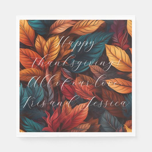 Personalize Luncheon Paper Napkins Thanksgiving Serviette (Vorderseite)
