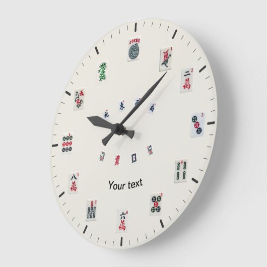 Personalize MahJongg Design Große Wanduhr (Winkel)