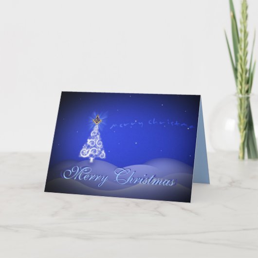 Personalize Masonic Christmas Greetings Feiertagskarte (Vorderseite)