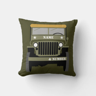 Personalize Military Veteran vintage Army Vehicle  Kissen
