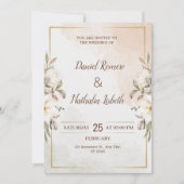 Personalize Minimalistic Floral wedding Invitation Einladung (Vorderseite)
