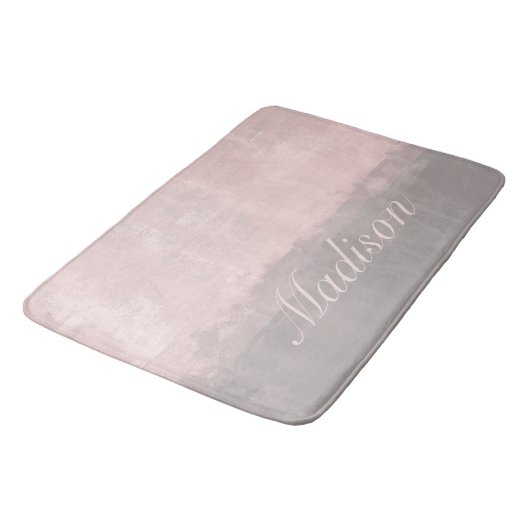 Personalize modern art light pink gray badematte (Schrägansicht)