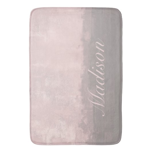 Personalize modern art light pink gray badematte (Vorderseite Vertikal)