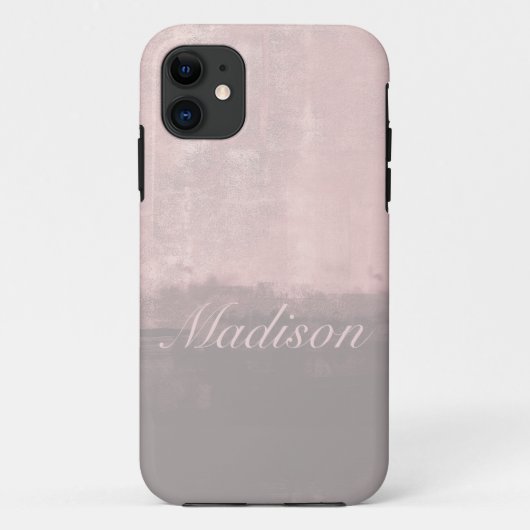 Personalize modern art light pink gray Case-Mate iPhone hülle (Rückseite)