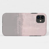 Personalize modern art light pink gray Case-Mate iPhone hülle (Rückseite (Horizontal))