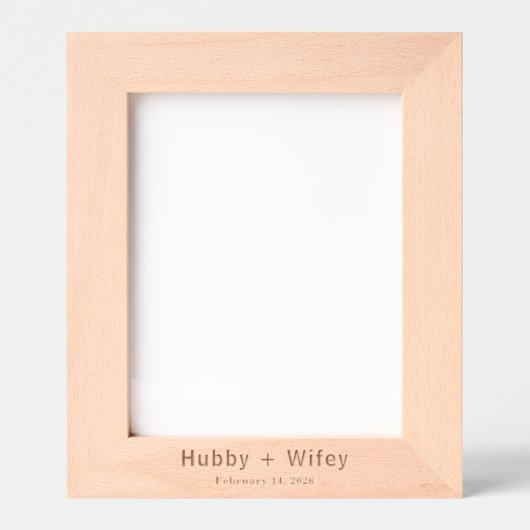 Personalize | Modern Simple Hubby & Wifey Wedding  Geätzte Rahmen (Vorderseite)