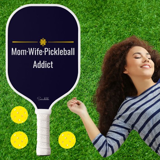 Personalize Mom Wife Pickleball Addict Custom Name Schläger