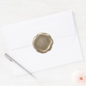 *~* PERSONALIZE Monogram Gold Wax Siegel Runder Aufkleber (Umschlag)