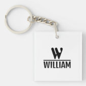 Personalize Monogram Name Acrylic Keychain Schlüsselanhänger (Vorderseite)
