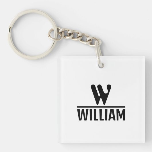 Personalize Monogram Name Acrylic Keychain Schlüsselanhänger (Vorderseite)