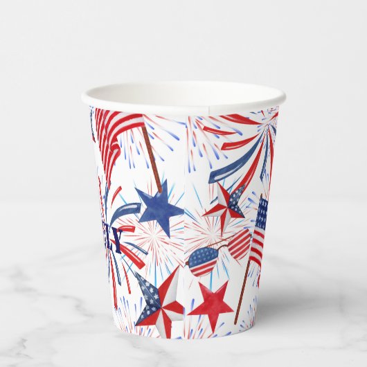 Personalize Name 4. Juli Happy Birthday Set of Pappbecher (Rechts)