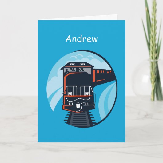 Personalize Name, Age 7th Birthday Train Karte (Vorderseite)