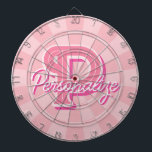 Personalize Name and Letter on Pastel Pink Color Dartscheibe<br><div class="desc">Personalize Your Name and Large Letter Initial on Pastel Pink Color Dartboard! You can customize the design to your liking!</div>