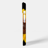 Personalize Name Black Case with Yellow Sunflower  (Rückseite / Links)