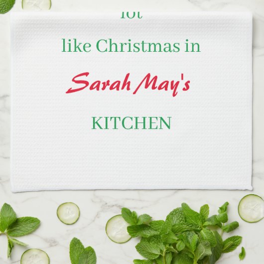 Personalize Name Christmas Kitchen Geschirrtuch (Gefaltet)