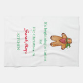 Personalize Name Christmas Kitchen Geschirrtuch (Horizontal)