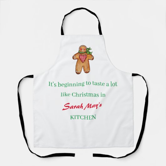 Personalize Name Christmas Kitchen Schürze (Vorderseite)