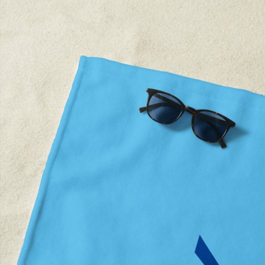 Personalize Name, Deep Blue Script / Sky Blue Strandtuch (Beispiel)