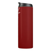 Personalize Name, Dezember Birth Blume Dark Red Thermosbecher (Nach rechts gedreht)