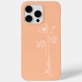 Personalize Name, Oktober Geburtshaus Blume Peach  Case-Mate iPhone Hülle (Rückseite)