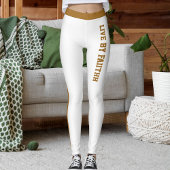 Personalize Name Quote Active Women Striped Yoga Leggings