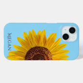 Personalize Name Sky Blue Yellow Sunflower  Case-Mate iPhone Hülle (Rückseite (Horizontal))