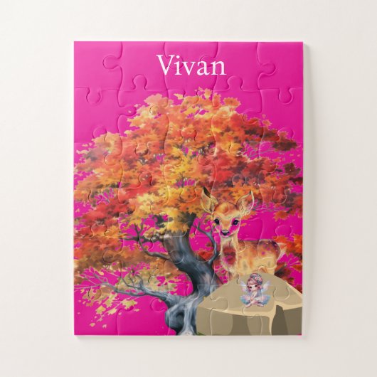 Personalize names Deer Jigsaw Puzzle (Vertikal)