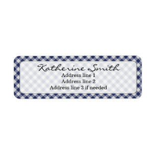 Personalize: Navy Blue Gingham Karo Pattern