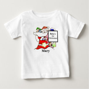Personalize - Niedliches Baby's 1. Weihnachten Wei Baby T-shirt