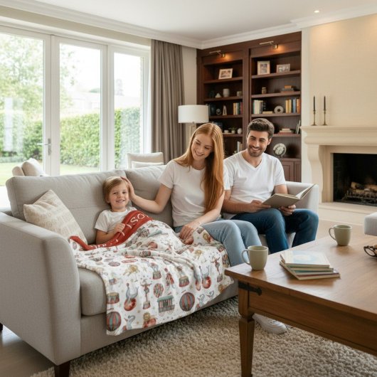 personalize Nostalgic Vintage Circus Pattern Fleecedecke