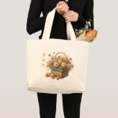 Personalize October Marigold Tote Bag Jumbo Stoffbeutel (Vorderseite (Produkt))