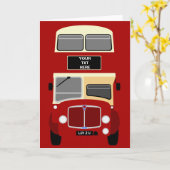 Personalize Old East Kent Double Decker Bus Karte (Gelbe Blume)