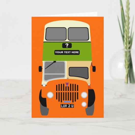 Personalize Old Glasgow Double Decker Bus Karte (Vorderseite)