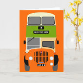 Personalize Old Glasgow Double Decker Bus Karte (Gelbe Blume)