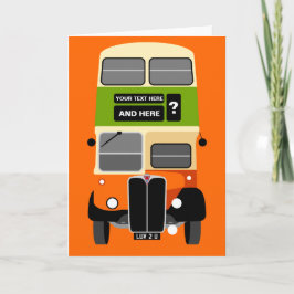 Personalize Old Glasgow Double Decker Bus Karte